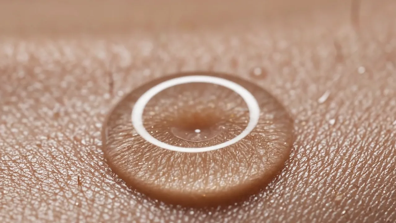 Veo 3.1 Fast (with reference image) result: the liquid stalls in a ring